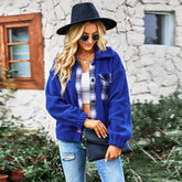Plaid Stitching Coat Plush Top